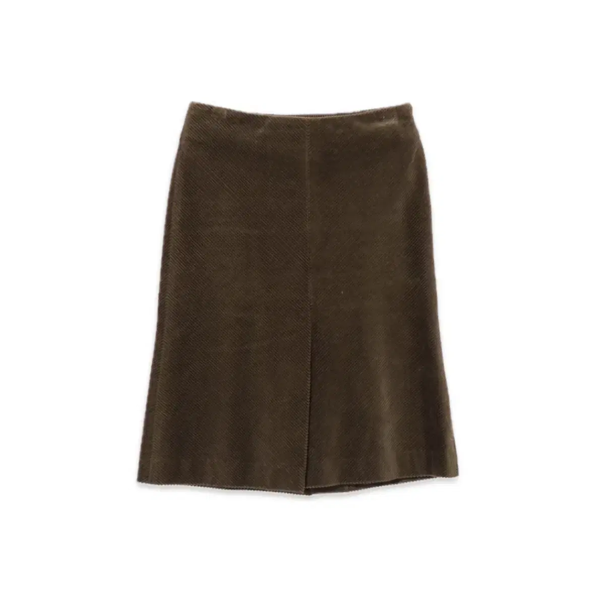 Brown slit midi skirt